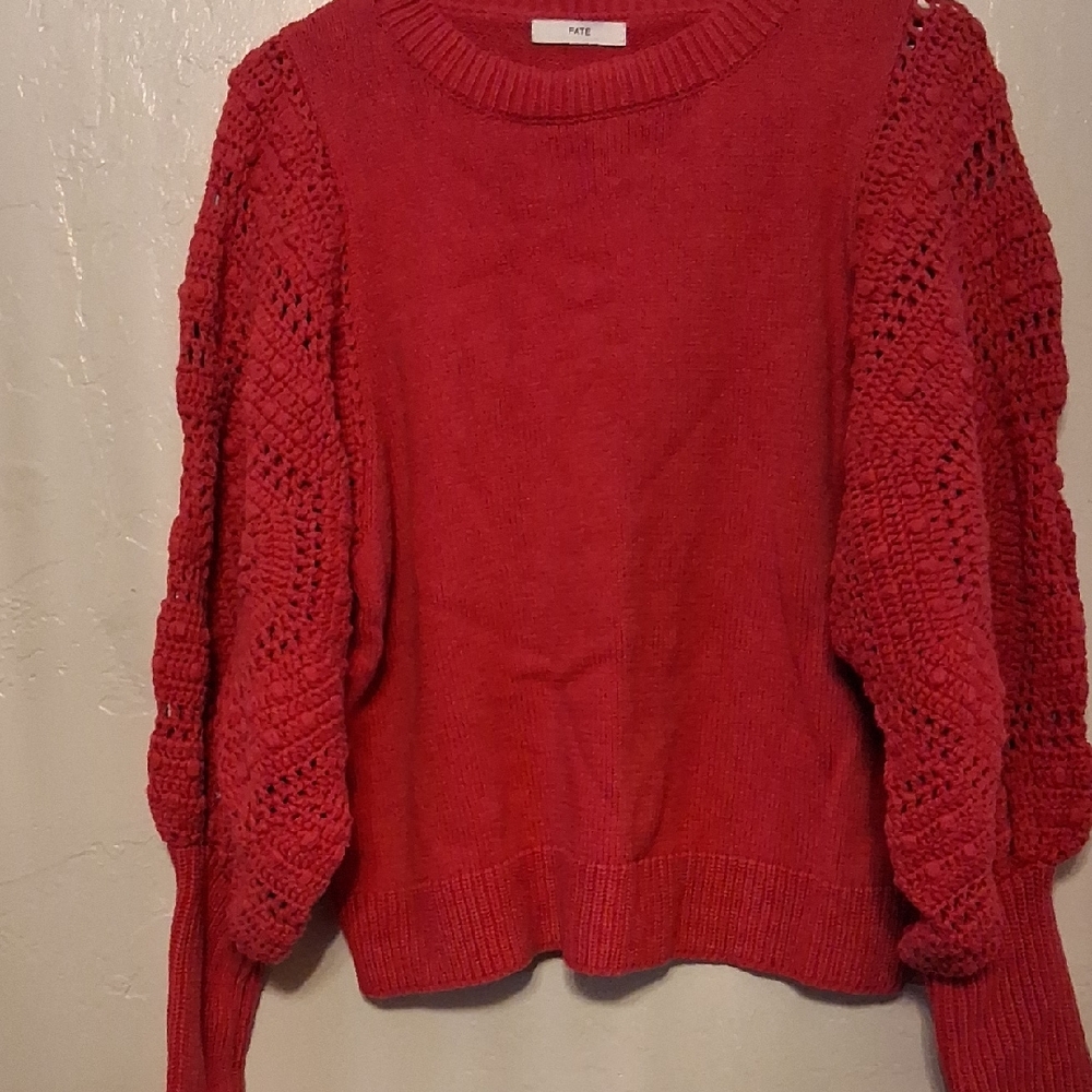 Free People Red Knit Sweater